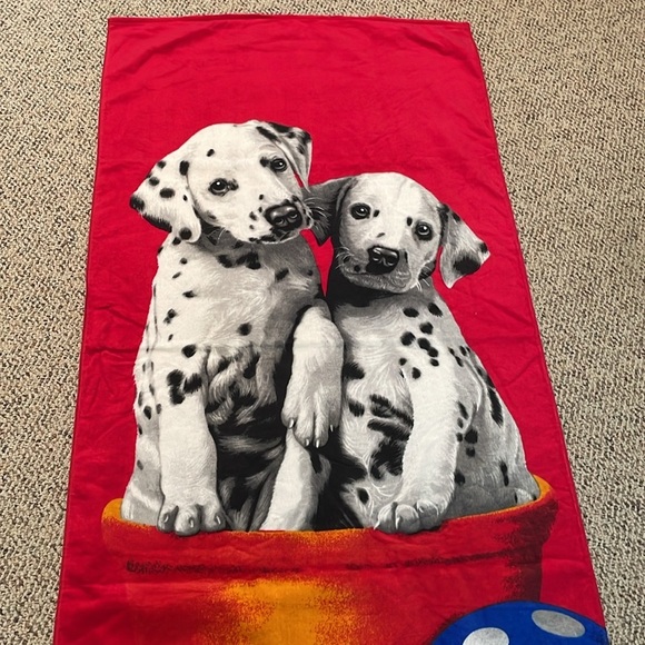Copa Dalmatian Dog Beach Towel- Red and Blue NWT - Picture 2 of 4